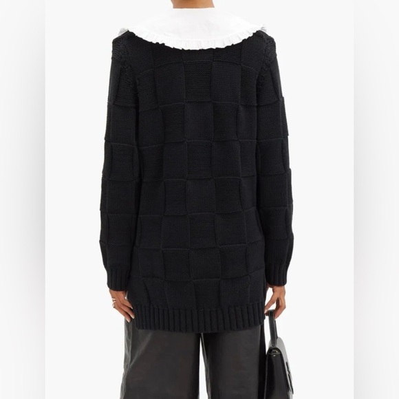 ⭐️HP⭐️ GANNI Smiley Face Oversized-Collar Basketweave Cardigan - Picture 15 of 16